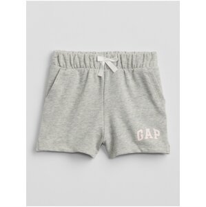 Šedé holčičí dětské kraťasy GAP Logo pull-on shorts