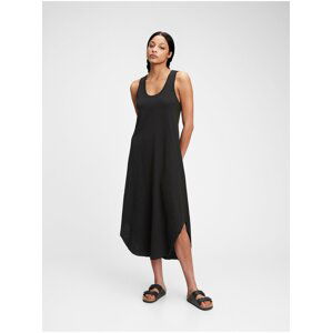 Černé dámské šaty scoopneck sleeveless midi dress GAP