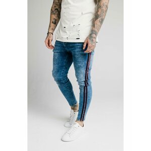 Pánské modré džíny- DENIMS STRIPE VELOUR SKINNY
