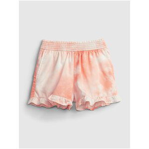 Oranžové holčičí dětské kraťasy ruffle pull-on shorts GAP