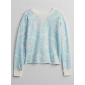 Modrá holčičí dětská mikina print pullover sweatshirt GAP