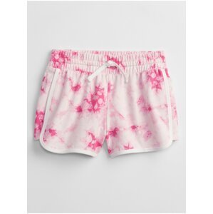 Růžové holčičí dětské kraťasy graphic pull-on shorts GAP