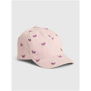 Růžová  dětská kšiltovka butterfly graphic baseball hat GAP