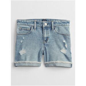 Modré holčičí dětské džínové kraťasy midi denim shorts with stretch GAP