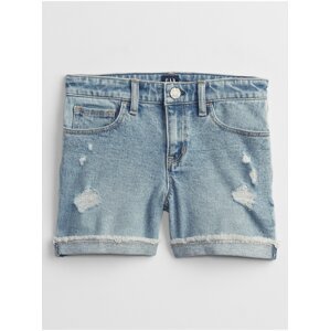 Modré holčičí dětské džínové kraťasy midi denim shorts with stretch GAP