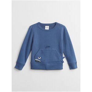 Modrá klučičí dětská mikina graphic crewneck sweatshirt GAP