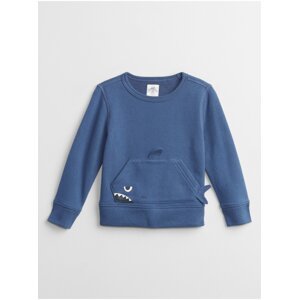 Modrá klučičí dětská mikina graphic crewneck sweatshirt GAP