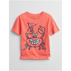 Oranžové klučičí dětské tričko graphic t-shirt GAP