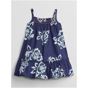 Modré holčičí baby šaty smocked floral dress GAP