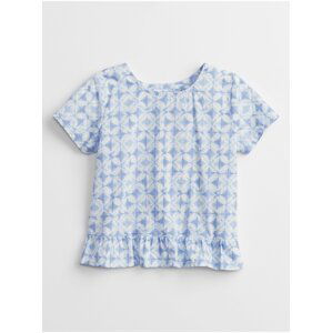 Modré holčičí dětské tričko wrap back t-shirt GAP