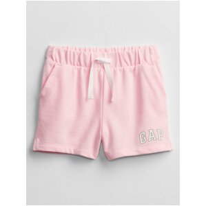 Růžové holčičí dětské kraťasy GAP Logo pull-on shorts GAP