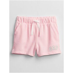 Růžové holčičí dětské kraťasy GAP Logo pull-on shorts GAP