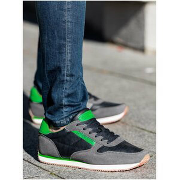 Zeleno-šedé pánské sneakers boty Ombre Clothing T310