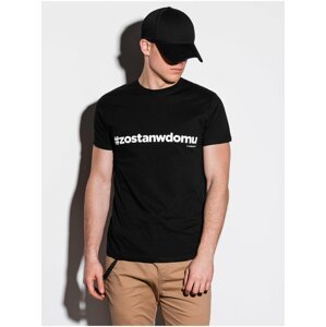Men's printed t-shirt S1225 - black