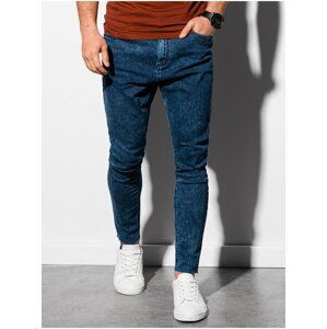 Tmavě modré pánské slim fit džíny Ombre Clothing P923