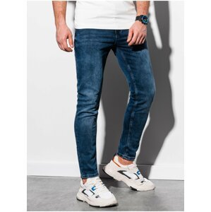 Tmavě modré pánské slim fit džíny Ombre Clothing P1007