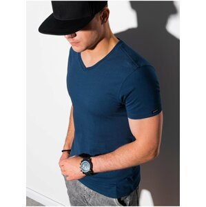 Tmavě modré pánské basic tričko Ombre Clothing S1369 basic basic