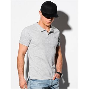 Světle šedé pánské basic polo tričko Ombre Clothing
