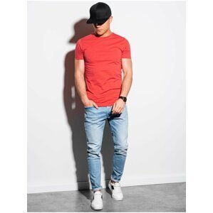 Korálové pánské basic tričko Ombre Clothing S1370