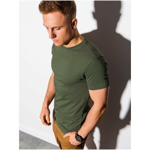 Khaki pánské basic tričko Ombre Clothing S1370 basic basic