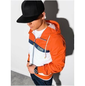 Oranžová pánská lehká bunda Ombre Clothing C438
