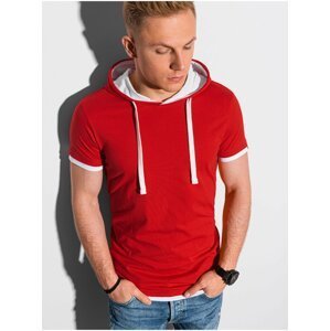 Pánské tričko s kapucí S1376 - červená