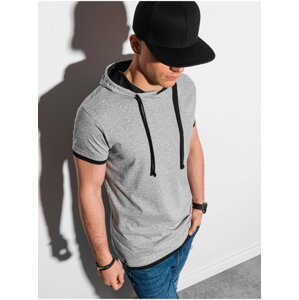 Světle šedé pánské tričko Ombre Clothing S1376
