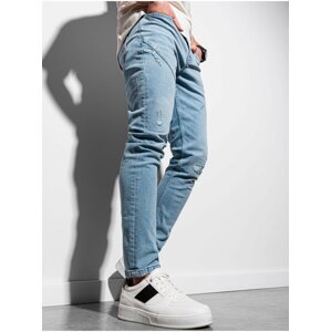 Modré pánské slim fit džíny Ombre Clothing P936