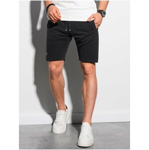 Černé pánské žebrované kraťasy Ombre Clothing W294