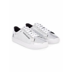 Stříbrné tenisky Calvin Klein Low Profile Laceup