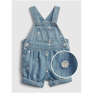 Modré holčičí baby džínové kraťasy s lacelm denim shortalls