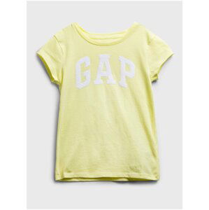 Žluté holčičí dětské tričko GAP Logo arch t-shirt