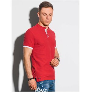 Červené pánské basic polo tričko Ombre Clothing S1381