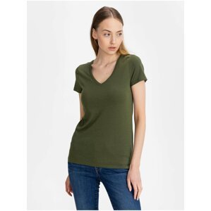 Zelené dámské tričko GAP favorite v-neck t-shirt