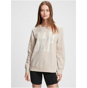 Béžová dámská mikina GAP Logo crewneck sweatshirt