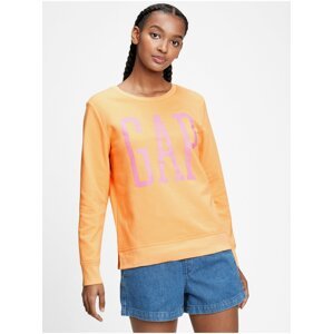 Oranžová dámská mikina GAP Logo crewneck sweatshirt