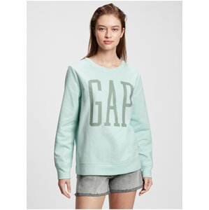 Modrá dámská mikina GAP Logo crewneck sweatshirt