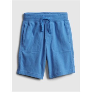 Modré klučičí dětské kraťasy 100% organic cotton mix and match pull-on shorts