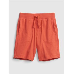 Červené klučičí dětské kraťasy 100% organic cotton mix and match pull-on shorts