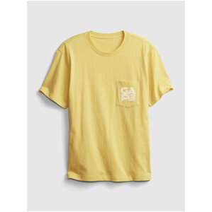 Žluté pánské tričko pocket t-shirt