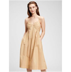 Béžové dámské šaty deep cami midi dress