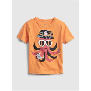 Oranžové klučičí dětské tričko GAP short sleeve graphic t-shirt
