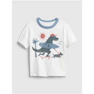 Bílé klučičí dětské tričko GAP short sleeve graphic t-shirt