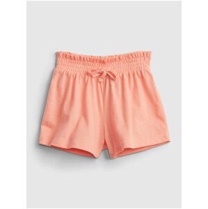 Oranžové holčičí dětské kraťasy summer ptf smocked short