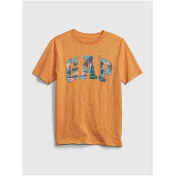 Oranžové klučičí dětské tričko GAP Logo t-shirt