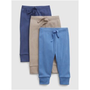 Modré holčičí baby tepláky 100% organic cotton pull-on pants (3-pack)