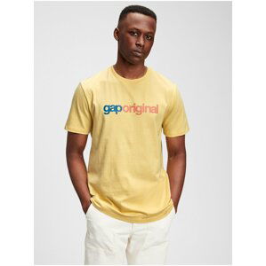 Žluté pánské tričko GAP Logo pocket t-shirt