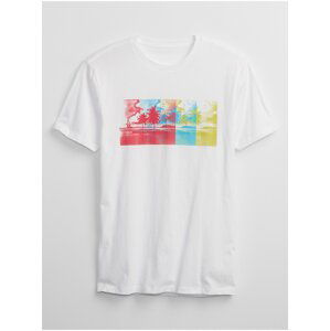 Bílé pánské tričko beach ombre graphic t-shirt
