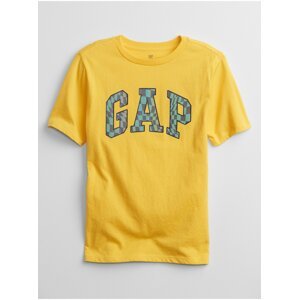 Žluté klučičí dětské tričko GAP Logo interact graphic t-shirt