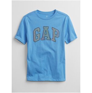 Modré klučičí dětské tričko GAP Logo interact graphic t-shirt